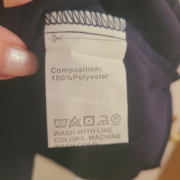 Navy Blouse with Bell Sleeves - Picture 3 of 4